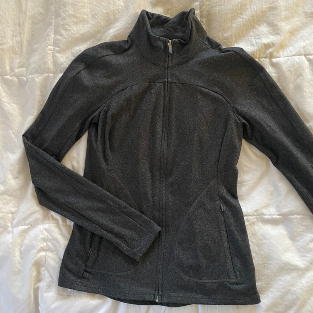 GapFit Heather Gray Zip Up Jacket